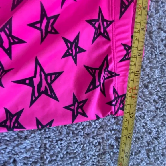 Women’s/juniors Mizuno volleyball running pink spandex shorts stars NWOT size L - Picture 4 of 6